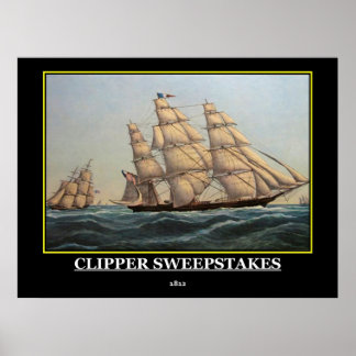 Clipper Sweepstakes 1812 Vintage Poster Print