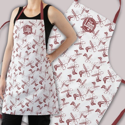 Clippers Comb Blower Pattern Logo Hair Salon Apron
