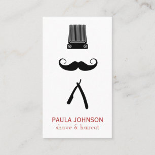 Clippers Mustache Razor Barber Business Card