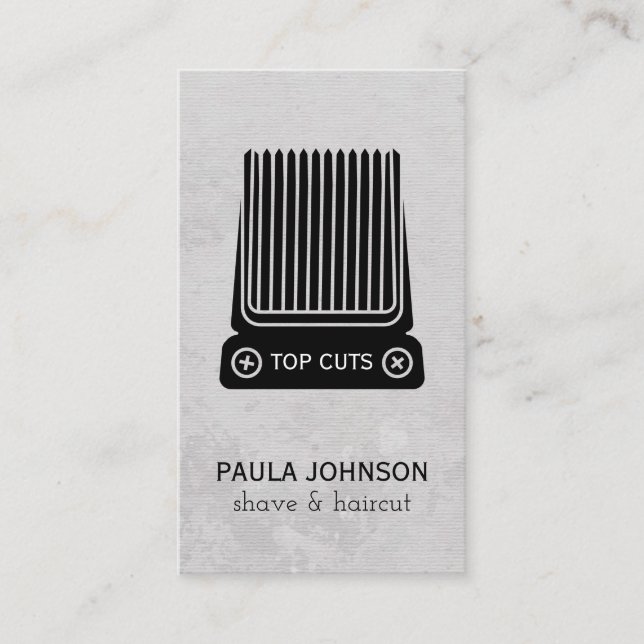 Clippers Mustache Razor Barber Business Card (Front)