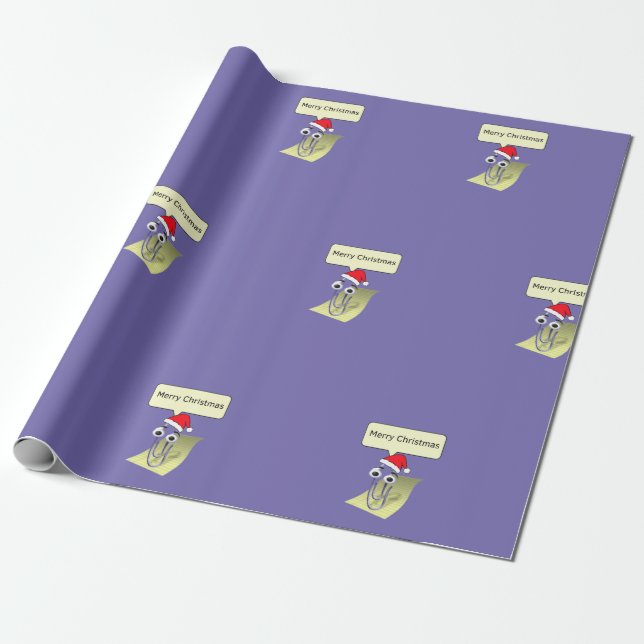 Clippy wishes you a Merry Christmas Wrapping Paper (Unrolled)