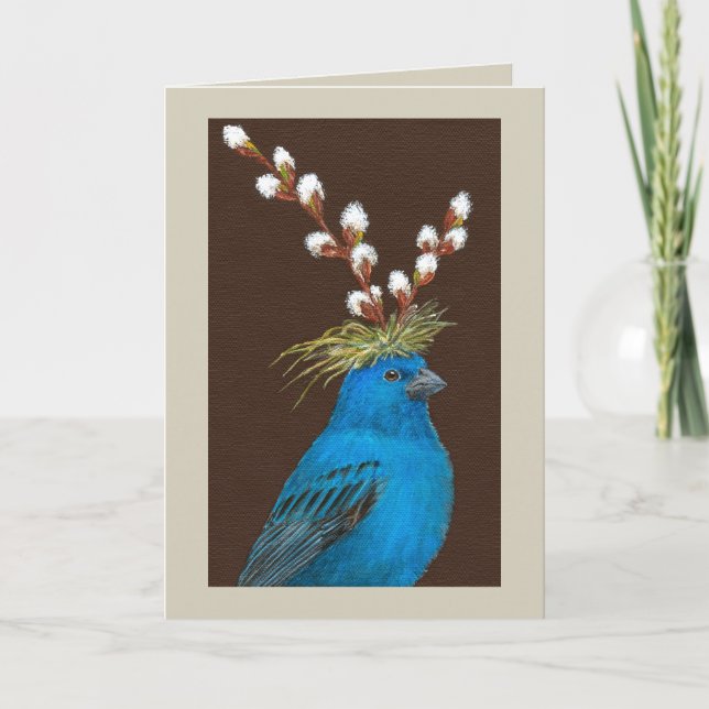 Clive the indigo bunting card (Front)