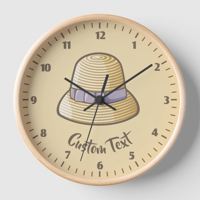 Cloche Hat Beige Clock (Front)