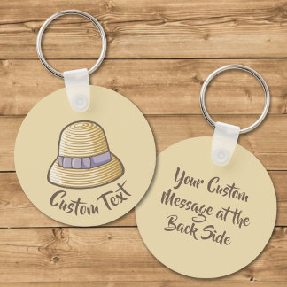 Cloche Hat Beige Keychain