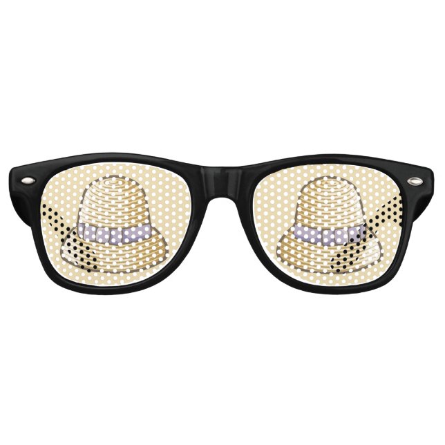 Cloche Hat Beige Retro Sunglasses (Front)