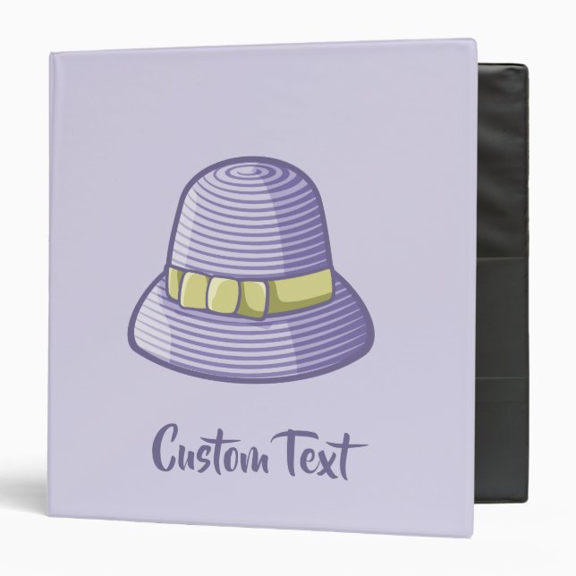 Cloche Hat Lilac 3 Ring Binder (Front/Inside)