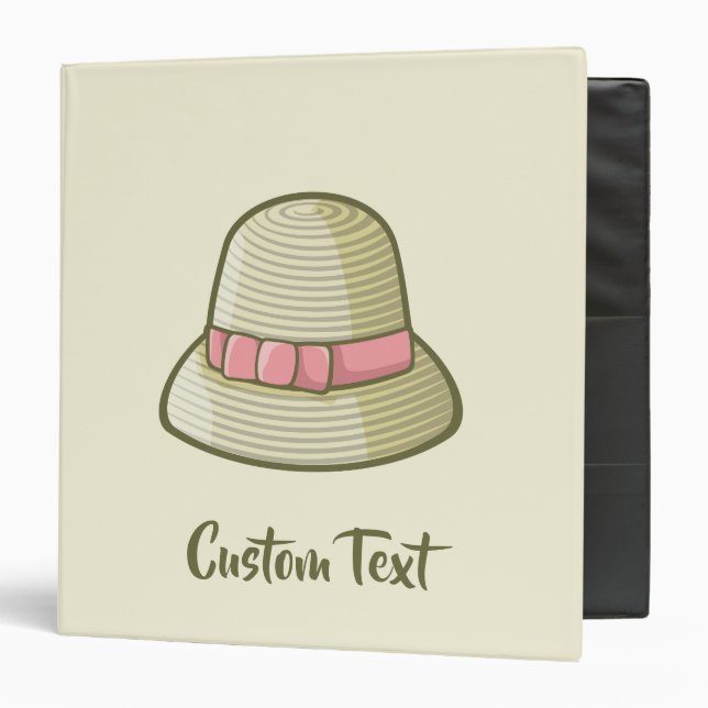 Cloche Hat Yellow 3 Ring Binder (Front/Inside)