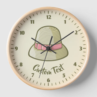 Cloche Hat Yellow Clock