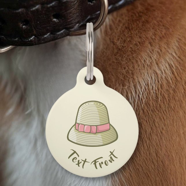 Cloche Hat Yellow Pet ID Tag (Creator Uploaded)