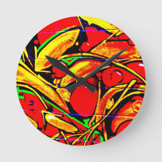 Clock-Abstract Art-Graffiti Gallery 13 Round Clock