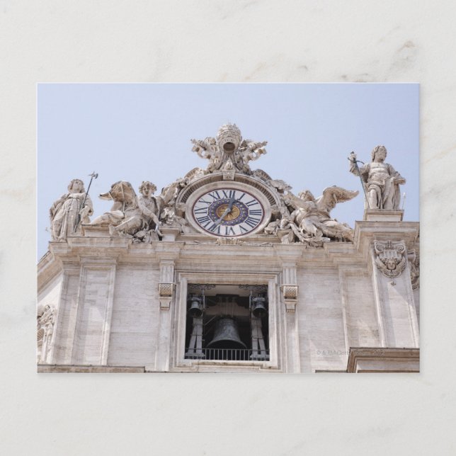Clock and Bell, Vatican City, Rome, Italy Postcard (Front)