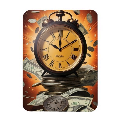 Clock and cash magnet