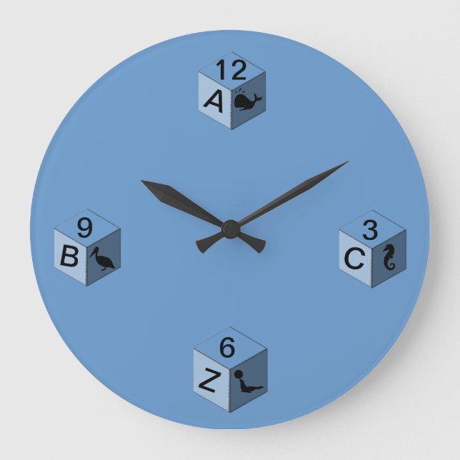 Clock - Baby Blocks - 3 sides (Front)
