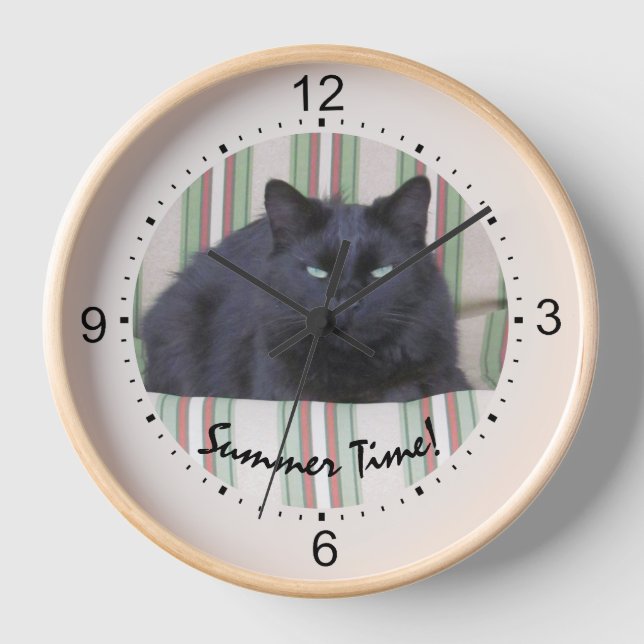 Clock - Black Cat Summer Time (Front)