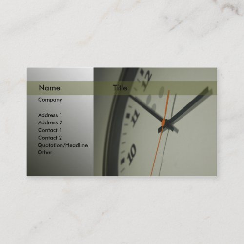 Clock Business Card Templates