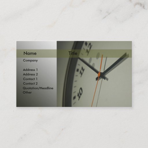Customizable Clock Business Card Templates