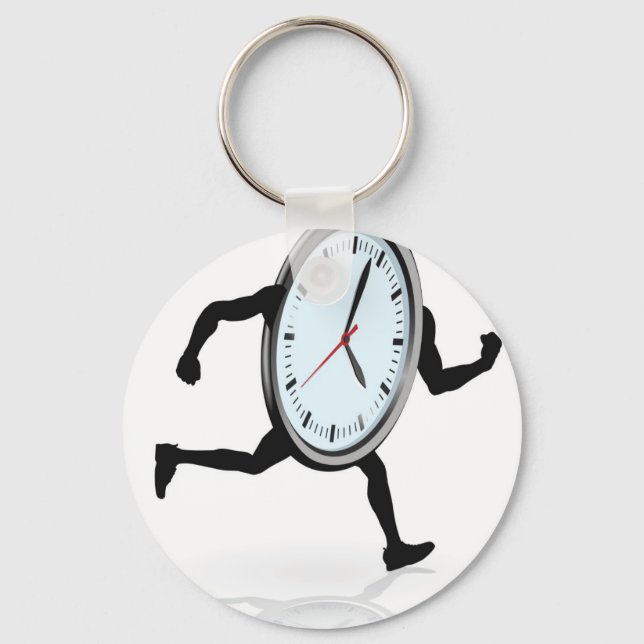 Clock character running keychain (Front)