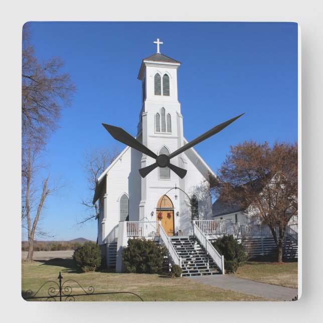 Clock Church God Landscape White Time Country City (Front)