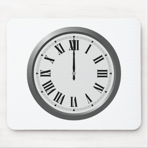 Clock Displaying Time Mouse Pad