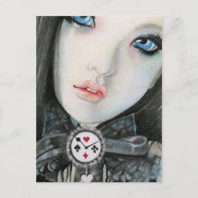 Clock doll face  fantasyPostcard Postcard (Front)