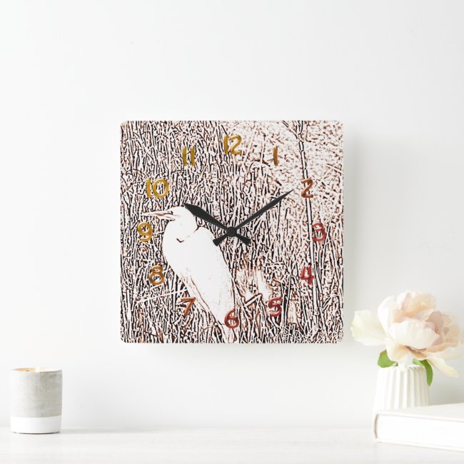Clock - Egret in Grass