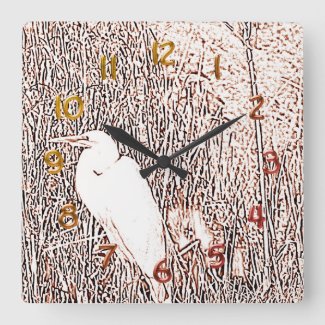 Clock - Egret in Grass