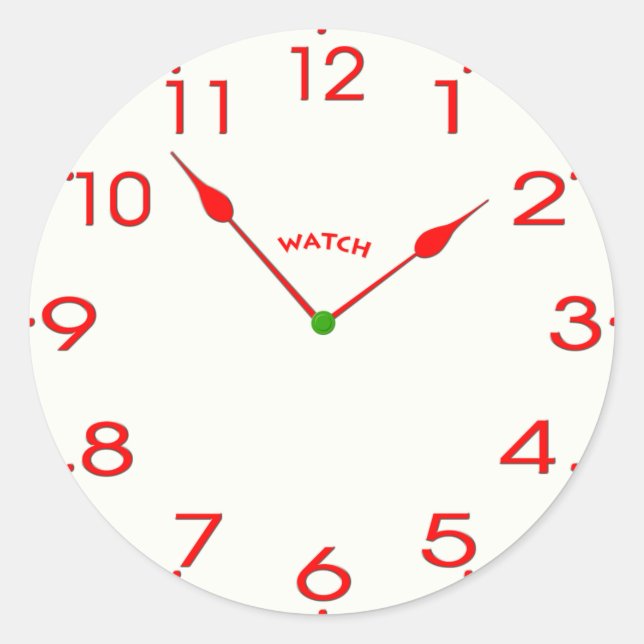 clock face_01 classic round sticker (Front)