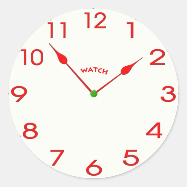 clock face_02 classic round sticker (Front)