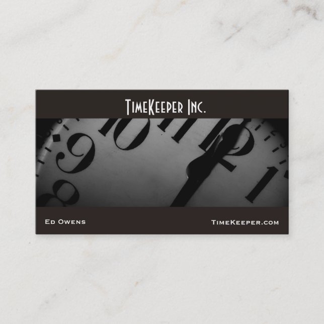 Clock Face Business Card Template (Front)