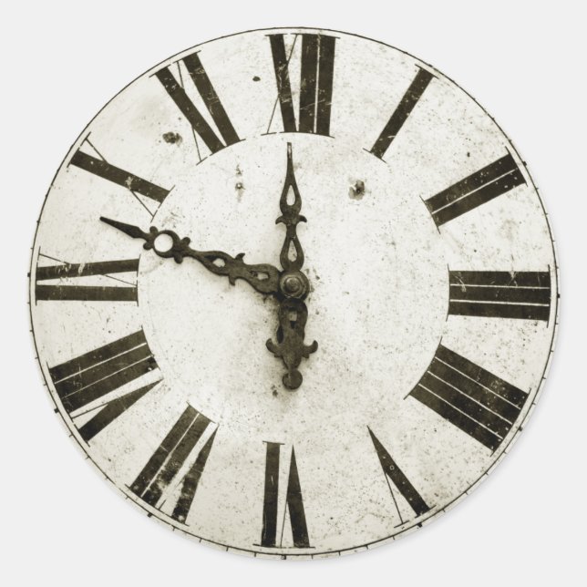 Clock Face Classic Round Sticker (Front)