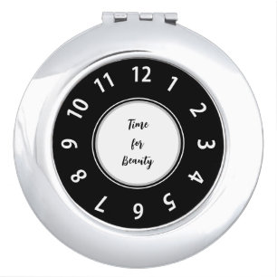 Clock face compact mirror