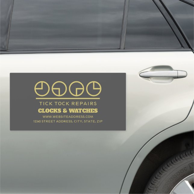 Clock Face Icons, Horologist Car Magnet (In Situ)
