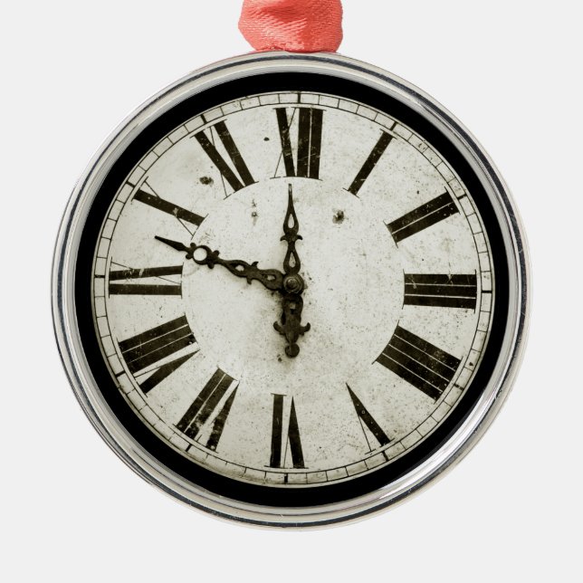 Clock Face Metal Ornament (Front)