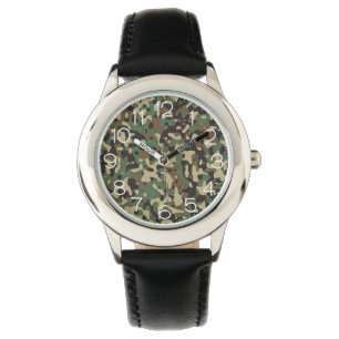 Clock Face On Camo Watch