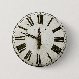 Clock Face Pinback Button