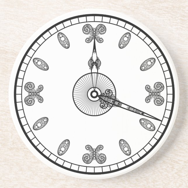 Clock Face Sandstone Coaster (Front)