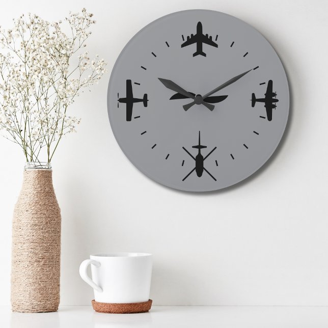 Clock Face with Airplane icons Cool Pilot Aviation (Creator Uploaded)