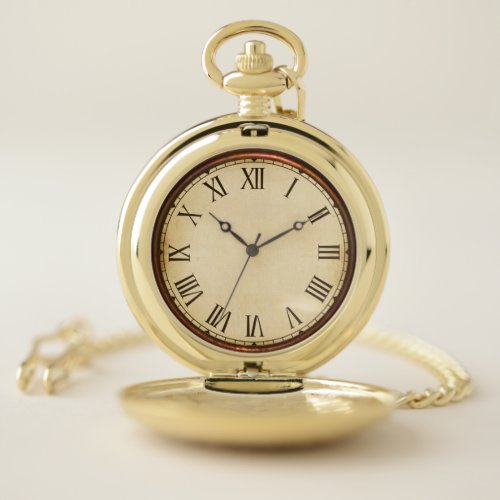 Clock Face with Roman Numerals Pocket Watch