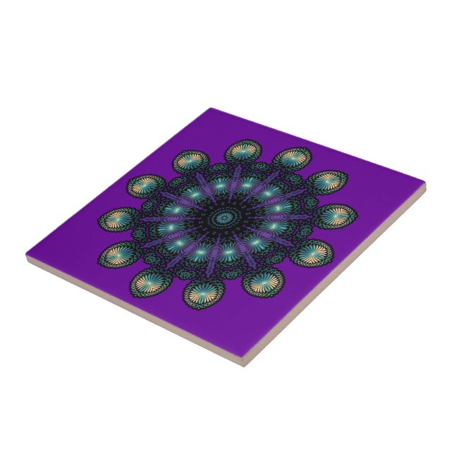 Clock Faces - Apophysis Fractal Ceramic Tile (Side)