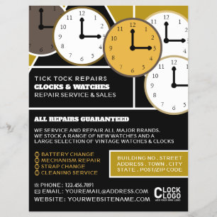 Clock Faces, Horologist Advertising Flyer
