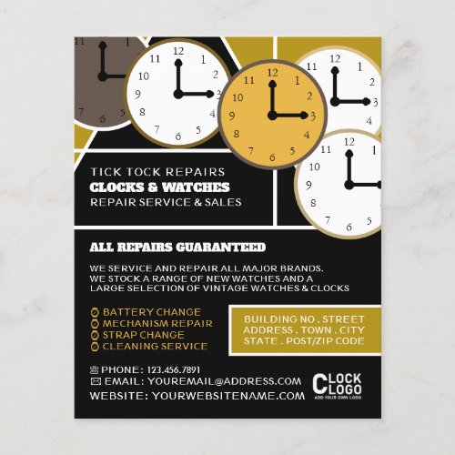 Clock Faces Horologist Advertising Flyer