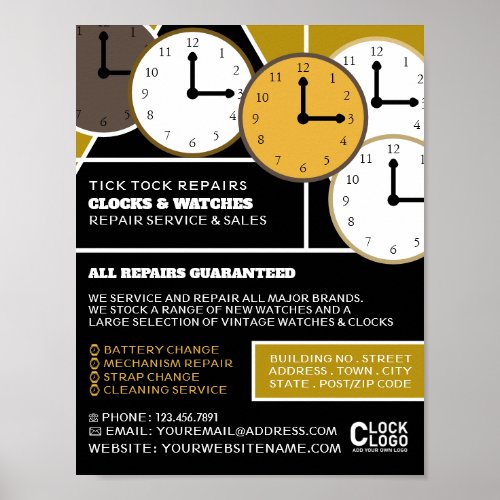 Clock Faces Horologist Advertising Poster