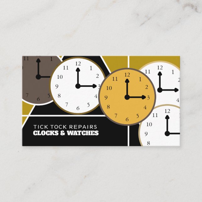 Clock Faces, Horologist Business Card (Front)
