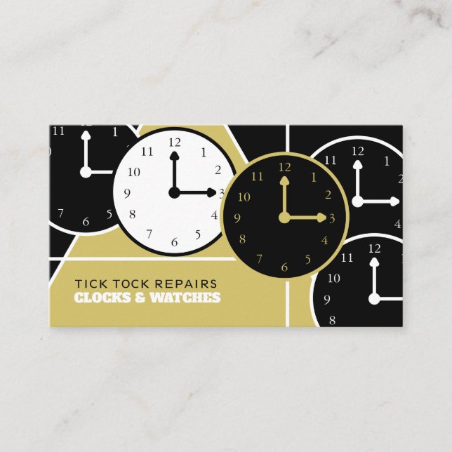 Clock Faces, Horologist Business Card (Front)