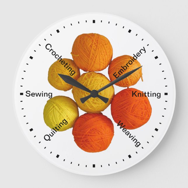 Clock - Fiber Arts Yarn Balls (Front)