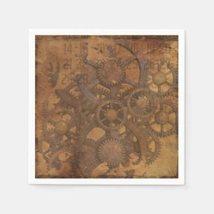 Clock Gears Steampunk Art Napkins
