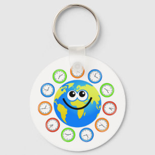 Clock Globe Keychain