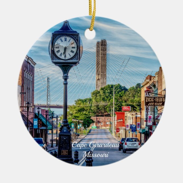 Clock In Downtown Cape Girardeau Ornament (Front)
