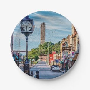 Clock In Downtown Cape Girardeau Paper Plates
