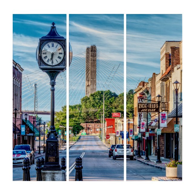 Clock In Downtown Cape Girardeau Triptych (Front)